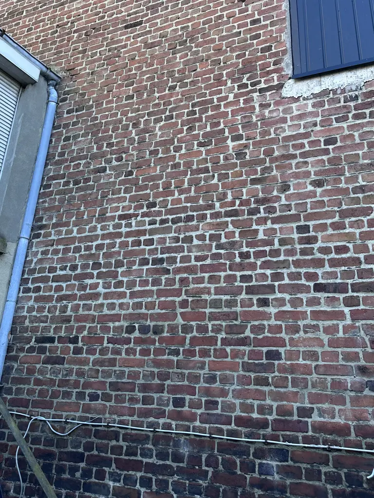 Rénovation complète et création d'une extension - avant, le mur de brique, avant d'être mis en valeur