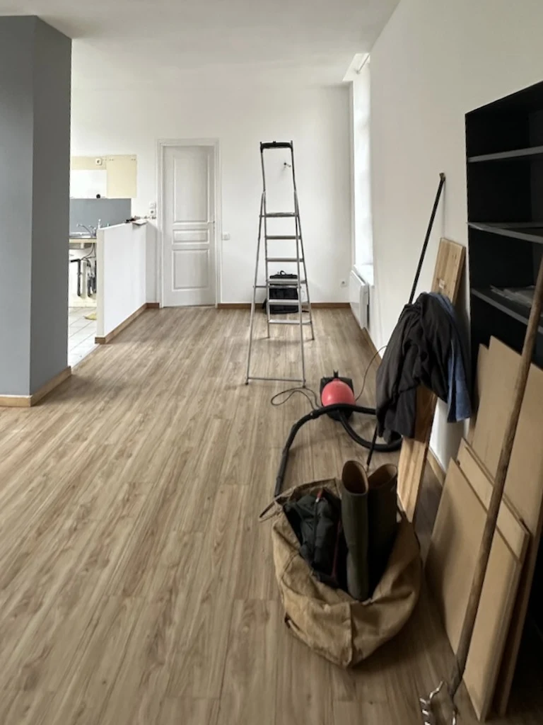 Rénovation d'un T2 dans le Vieux-Lille - avant, le séjour